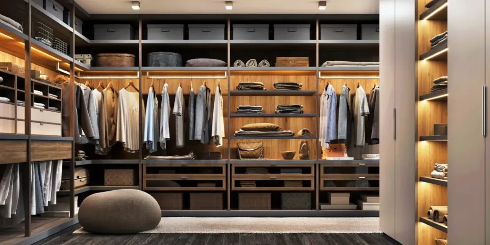 dressing avec installation de luminaires